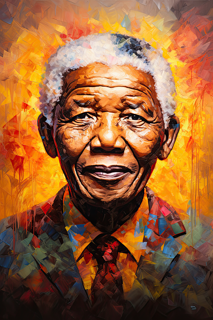 A computer generated portrait of Nelson Mandela